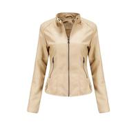 Suiting Style Women's Stylish Cream Variation Jackets - Slim Fit Varsity Jacket For Women - Real Leather Jacket