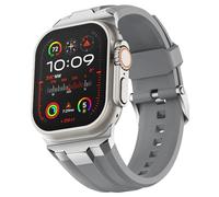 Suitisbest Armor Sport Strap for Apple Watch Ultra 3/2/1 49mm, Series 11/10 46mm, Series 9/8/7 45mm, Series 6/5/4/SE 44mm, Series 3/2/1 42mm Durable Metal Connector Silicone Strap for Men