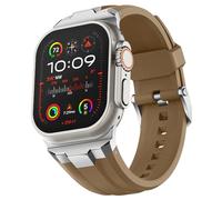 Suitisbest Rugged Sport Strap for Apple Watch Straps 49mm 45mm 44mm 42mm, Silicone Strap Band with 316L Stainless Steel Connectors for iWatch Series 9 8 7 6 5 4 3 2 1 Ultra, Ultra 2, SE for Men Women