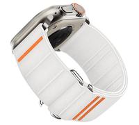 Suitisbest Straps Compatible with Apple Watch Ultra Strap 49mm 46mm 45mm 44mm 42mm, Stretchy Nylon Sport Loop Strap with S-Hook for Apple Watch Ultra 2/ Ultra SE Series 10 9 8 7 6 5 4 3, White