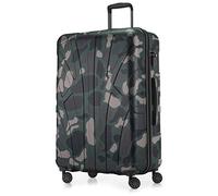 Suitline - Big Hardshell Suitcase Trolley Travel Luggage Hardcase with Extension, TSA, 76 cm, 96-110 liters, 100% ABS mat, Camouflage