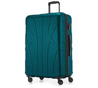 Suitline - Big Hardshell Suitcase Trolley Travel Luggage Hardcase with Extension, TSA, 76 cm, 96-110 liters, 100% ABS mat, Turquoise