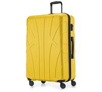 Suitline - Big Hardshell Suitcase Trolley Travel Luggage Hardcase with Extension, TSA, 76 cm, 96-110 liters, 100% ABS mat, Yellow
