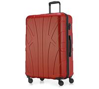 Suitline - Big Hardshell Suitcase Trolley Travel Luggage Hardcase with Extension, TSA, 76 cm, 96-110 liters, 100% ABS mat, Red