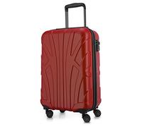 Suitline Cabin Suitcase 55 x 35 x 20 cm ABS (34 L) Hard Shell with TSA Lock 4 Double Wheels Telescopic Handle Lightweight Carry on for Flights Business Travel, Red