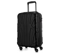 Suitline Cabin Suitcase 55 x 35 x 20 cm ABS (34 L) Hard Shell with TSA Lock 4 Double Wheels Telescopic Handle Lightweight Carry on for Flights Business Travel, Black