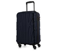Suitline Cabin Suitcase 55 x 35 x 20 cm ABS (34 L) Hard Shell with TSA Lock 4 Double Wheels Telescopic Handle Lightweight Carry on for Flights Business Travel, Darkblue