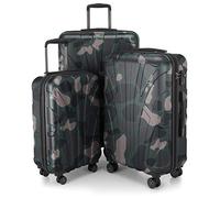 Suitline - Expandable Luggage Set, Carry On Trolley 55cm + Medium Sized Suitcase 66cm + LargeTrolley 76cm, ABS, TSA, Camouflage