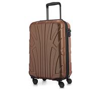Suitline - Hand Luggage, Cabin Trolley, Hardshell Suitcase, 100% ABS, 55 cm, 34 liters, Brown