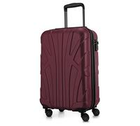 Suitline - Hand Luggage, Carry on Cabin Trolley, Hardshell Suitcase, 100% ABS, 55 cm, 34 liters, Burgundy