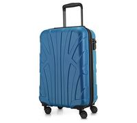 Suitline - Hand Luggage, Carry on Cabin Trolley, Hardshell Suitcase, 100% ABS, 55 cm, 34 liters, Cyanblue