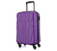 Suitline - Hand Luggage, Carry on Cabin Trolley, Hardshell Suitcase, 100% ABS, 55 cm, 34 liters, Purple