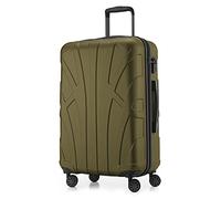 SUITLINE - Hardshell suitcase, travel luggage, TSA, 66 cm, approx. 58 liters, 100% ABS mat, Avocado