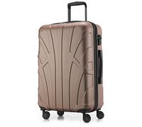 SUITLINE - Hardshell Suitcase, Travel Luggage, TSA, 66 cm, Approx. 58 liters, 100% ABS mat, Gold