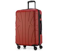 Suitline - Hardshell Suitcase Trolley Travel Luggage Hardcase with Extension, TSA, 66 cm, 58-68 litres, 100% ABS mat, Red