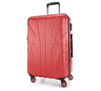 Suitline - Hardshell Suitcase Trolley Travel Luggage Hardcase with Extension, TSA, 66 cm, 58-68 litres, 100% ABS mat, Coral