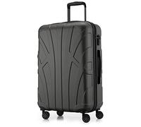 Suitline - Hardshell Suitcase Trolley Travel Luggage Hardcase with Extension, TSA, 66 cm, 58-68 litres, 100% ABS mat, Graphite