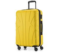 Suitline - Hardshell Suitcase Trolley Travel Luggage Hardcase with Extension, TSA, 66 cm, 58-68 litres, 100% ABS mat, Yellow