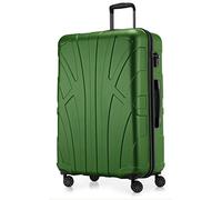 Suitline - Luggage Suitcase Hardside Hard Shell Spinner Trolley 4 Wheel Case, TSA, 76 cm, 86 Liter, Green
