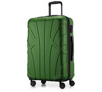 Suitline Medium Suitcase 66 x 44 x 27 cm ABS Hard Shell Expandable (58-68 L) with TSA Lock 4 Double Wheels Telescopic Handle Lightweight Travel Suitcase, Green