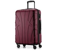Suitline Medium Suitcase 66 x 44 x 27 cm ABS Hard Shell Expandable (58-68 L) with TSA Lock 4 Double Wheels Telescopic Handle Lightweight Travel Suitcase, Burgundy
