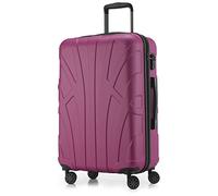 Suitline Medium Suitcase 66 x 44 x 27 cm ABS Hard Shell Expandable (58-68 L) with TSA Lock 4 Double Wheels Telescopic Handle Lightweight Travel Suitcase, Magenta