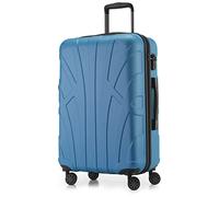 Suitline Medium Suitcase 66 x 44 x 27 cm ABS Hard Shell Expandable (58-68 L) with TSA Lock 4 Double Wheels Telescopic Handle Lightweight Travel Suitcase, Cyanblue