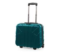 Suitline - Pilot Trolley, Hard Shell, Business Trolley, Cabin Suitcase, Pilot Case, Carry On Luggage, TSA, ABS, 2 Wheels, Aquagreen