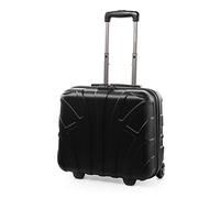 SUITLINE - Pilot Trolley, Hard Shell, Business Trolley, Cabin Suitcase, Pilot Case, Carry On Luggage, TSA, ABS, 2 Wheels, Black
