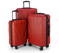Suitline - Set of 3 Hard-Side Luggages Trolley Hardside Hard Shell Suitcase Expandable, TSA, (S, M & L), Red
