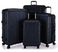 Suitline - Set of 4 Hard-Side Luggages Trolley Hardside Hard Shell Suitcase Expandable, TSA, (S, M, L & XL), Darkblue