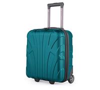 suitline - Small suitcase 45x36x20 cm, Easyjet baggage allowance underseat hand luggage, carry-on luggage trolley light, 30 litres, ABS hard shell, aqua green