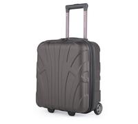 suitline - Small suitcase 45x36x20 cm, Easyjet baggage allowance underseat hand luggage, carry-on luggage trolley light, 30 litres, ABS hard shell, titanium