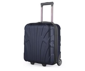 suitline - Small suitcase 45x36x20 cm, Easyjet baggage allowance underseat hand luggage, carry-on luggage trolley light, 30 litres, ABS hard shell, dark blue