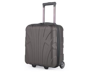 suitline - Small suitcase 45x36x20 cm, Easyjet baggage allowance underseat hand luggage, carry-on luggage trolley light, 30 litres, ABS hard shell, titanium