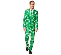 Suitmeister Mens 'St Patrick's Day Clovers' Party Suit and Tie, Large