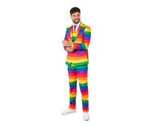 Suitmeister Men's Suit - Rainbow 2pc Outfit for Pride & Party Slim Fit
