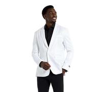 Suitmeister Sequins Party Blazer for Men - Slim Fit - Shiny Christmas, NYE, Prom Party Jacket - White - Size: M