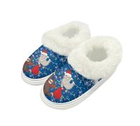 SUITOSELFY Christmas Tree Sloth Women Slippers for Home 8-9 Christmas Lights Women'S Slippers Indoor and Outdoor Winter House Shoes with Fuzzy Collar Lightweight House Shoes