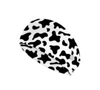 SUITOSELFY Cow Print Print Nurse Headbands with Buttons for Mask,Cute Nursing Headbands for Women Non Slip Wide Nurse Headband Elastic Hair Bands for Yoga Workout Athletic Sports