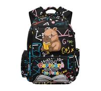 SUITOSELFY Cute Capybara School Backpack for Girls 7-8 Years Old 17 Inch Lightweight Waterproof Bookbag with Multi-Pocket for Elementary 3rd-4th Grade Back to School Essentials