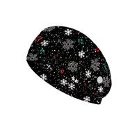 SUITOSELFY Snowflake Print Headbands with Button for Mask,Chritmas Nurses Headbands Non Slip Elastic Nursing Headbands for Women Sweatband Headband for Work Athletic Yoga