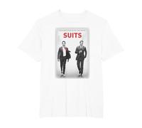Suits Harvey Specter & Mike Ross T-Shirt, Men's Big and Tall, White, 5X Tall