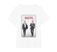 Suits Harvey Specter & Mike Ross T-Shirt, Women's Plus, White, 5X