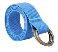 SUITUA Canvas D-Ring Belt for Men and Women - Double Ring, 1½" Wide Extra Long 53" (135cm) Solid Colour