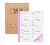 suituts 800 Pcs Tardy Books, 2 Part Carbonless Tardy Slip Book, Teacher Slips、Tardy Passes for School, Perforated & Easy Removal (White and Pink)