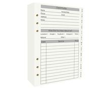 suituts Client Record Book, Hair Stylist Profile Binder Cards with Alphabetical Tabs for Salons, Hair Stylist, Nail, Small Business(200 Sheets Profile Cards, 5.6"X 8.2"), Cream