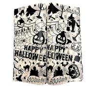 Suiwen 100pcs Halloween Themed Wax Paper Sheet, Food Picnic Printed With Pumpkin, Spider and Spiderweb, Greaseproof Waterproof Dry Hamburger Liners Wrapping Tissue (Black)