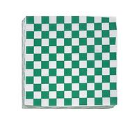 Suiwen 200 Sheets Green and White Checkered Dry Waxed Deli Paper Sheets, Paper Liners for Plastic Food Basket, Wrapping Bread and Sandwiches(12''x12'') (Green)