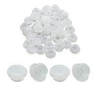 Suiwotin 100PCS 10mm (3/8") White Plastic Plugs Hole Plugs Plastic Flush Type Hole Plugs Snap in Locking Hole Tube for Holes Cabinet Hole Plugs (White)